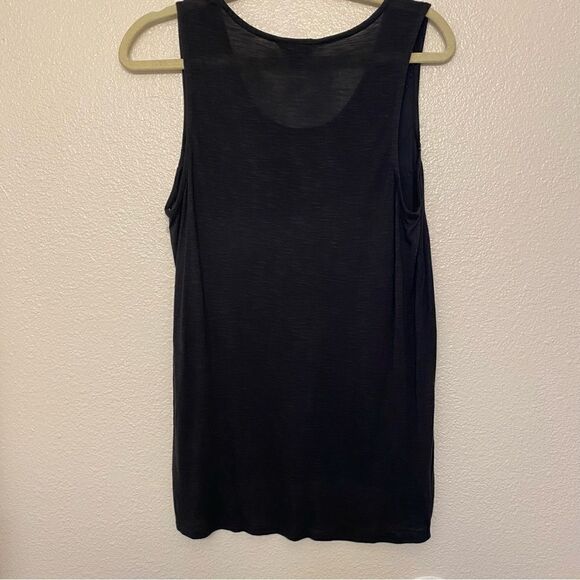 Lucky Brand boho Y2K black 100% viscose sleeveless blouse top romantic goth -M - Picture 9 of 11
